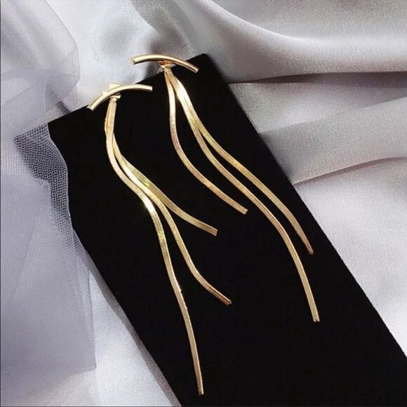 NEW Elegant Long Tassel Bar Earrings - Picture 1 of 11